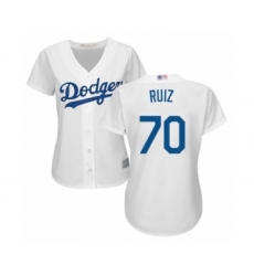 Women's Los Angeles Dodgers #70 Keibert Ruiz Authentic White Home Cool Base Baseball Player Jersey