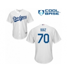 Youth Los Angeles Dodgers #70 Keibert Ruiz Authentic White Home Cool Base Baseball Player Jersey