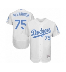 Men's Los Angeles Dodgers #75 Scott Alexander Authentic White 2016 Father's Day Fashion Flex Base Baseball Player Jersey
