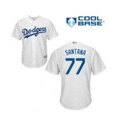 Youth Los Angeles Dodgers #77 Dennis Santana Authentic White Home Cool Base Baseball Player Jersey