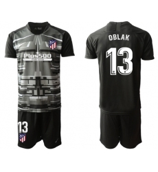Atletico Madrid #13 Oblak Black Goalkeeper Soccer Club Jersey