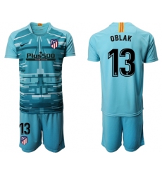 Atletico Madrid #13 Oblak Blue Goalkeeper Soccer Club Jersey