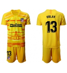 Atletico Madrid #13 Oblak Yellow Goalkeeper Soccer Club Jersey