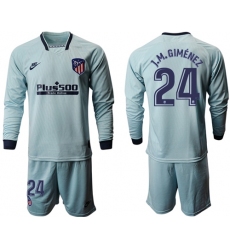 Atletico Madrid #24 J.M.Gimenez Third Long Sleeves Soccer Club Jersey