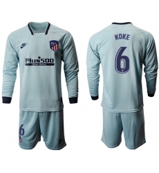 Atletico Madrid #6 Koke Third Long Sleeves Soccer Club Jersey