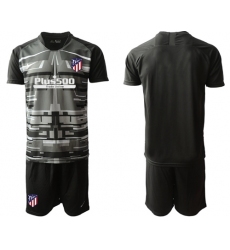 Atletico Madrid Blank Black Goalkeeper Soccer Club Jersey