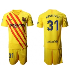 Barcelona #31 Ansu Fati Yellow Soccer Club Jersey