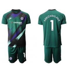 Chelsea #1 Arrizabalaga Green Goalkeeper Soccer Club Jersey
