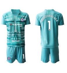 Chelsea #1 Arrizabalaga Light Blue Goalkeeper Soccer Club Jersey