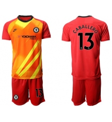 Chelsea #13 Caballero Red Goalkeeper Soccer Club Jersey