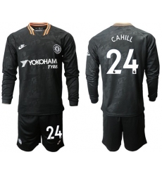 Chelsea #24 Cahill Third Long Sleeves Soccer Club Jersey
