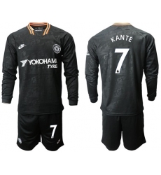Chelsea #7 Kante Third Long Sleeves Soccer Club Jersey