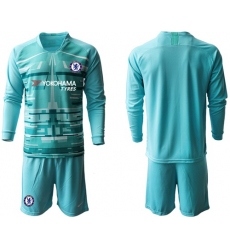 Chelsea Blank Light Blue Goalkeeper Long Sleeves Soccer Club Jersey