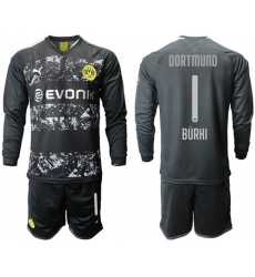 Dortmund #1 Burki Away Long Sleeves Soccer Club Jersey