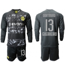 Dortmund #13 Guerreiro Away Long Sleeves Soccer Club Jersey