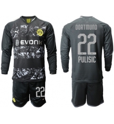 Dortmund #22 Pulisic Away Long Sleeves Soccer Club Jersey