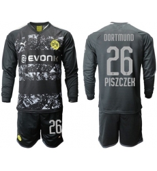 Dortmund #26 Piszczek Away Long Sleeves Soccer Club Jersey