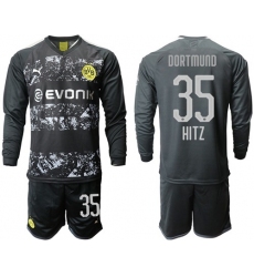 Dortmund #35 Hitz Away Long Sleeves Soccer Club Jersey