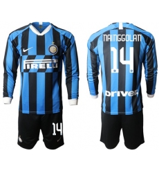Inter Milan #14 Nainggolan Home Long Sleeves Soccer Club Jersey
