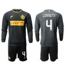 Inter Milan #4 J.Zanetti Third Long Sleeves Soccer Club Jersey