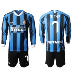 Inter Milan #7 Alexis Home Long Sleeves Soccer Club Jersey