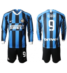 Inter Milan #9 Icardi Home Long Sleeves Soccer Club Jersey