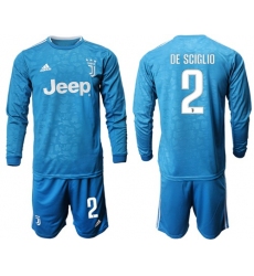 Juventus #2 De Sciglio Third Long Sleeves Soccer Club Jersey