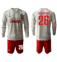 Juventus #26 Lichtsteiner Away Long Sleeves Soccer Club Jersey