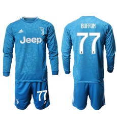 Juventus #77 Buffon Third Long Sleeves Soccer Club Jersey