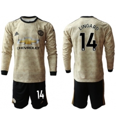 Manchester United #14 Lingard Away Long Sleeves Soccer Club Jersey
