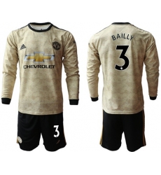 Manchester United #3 Bailly Away Long Sleeves Soccer Club Jersey