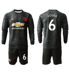 Manchester United #6 Pogba Third Long Sleeves Soccer Club Jersey