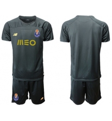 Oporto Blank Black Goalkeeper Soccer Club Jerseys