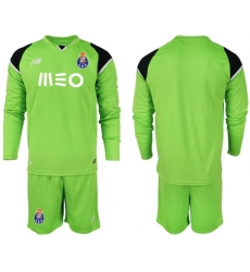 Oporto Blank Green Goalkeeper Long Sleeves Soccer Club Jersey
