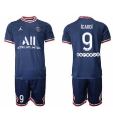 Men's Paris Saint-Germain #9 Icardi 2021-22 Blue Soccer Jersey