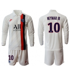 Paris Saint-Germain #10 Neymar Jr Away Long Sleeves Soccer Club Jersey