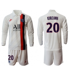 Paris Saint-Germain #20 Kurzawa Away Long Sleeves Soccer Club Jersey