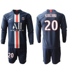 Paris Saint-Germain #20 Kurzawa Home Long Sleeves Soccer Club Jersey