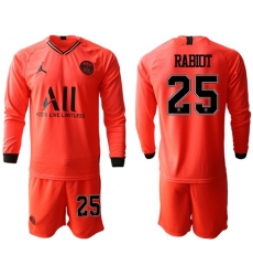 Paris Saint-Germain #25 Rabiot Red Jordan Long Sleeves Soccer Club Jersey