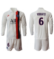 Paris Saint-Germain #6 Verratti Away Long Sleeves Soccer Club Jersey