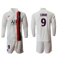 Paris Saint-Germain #9 Cavani Away Long Sleeves Soccer Club Jersey