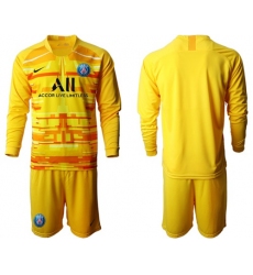 Paris Saint-Germain Blank Yellow Goalkeeper Long Sleeves Soccer Club Jersey