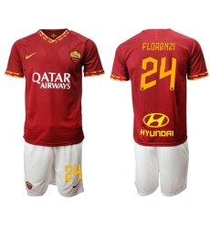 Roma #24 Florenzi Red Home Soccer Club Jersey