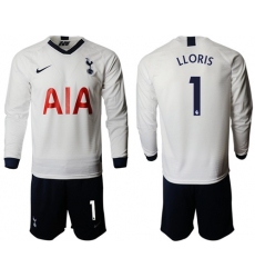 Tottenham Hotspur #1 LLORIS Home Long Sleeves Soccer Club Jersey