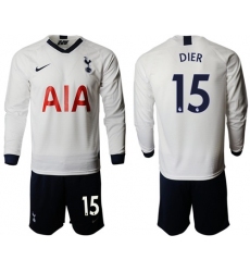 Tottenham Hotspur #15 Dier Home Long Sleeves Soccer Club Jersey