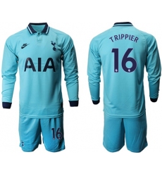 Tottenham Hotspur #16 Trippier Third Long Sleeves Soccer Club Jersey