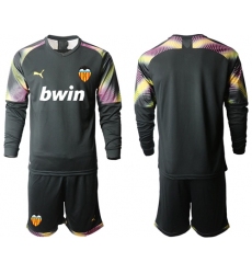 Valencia Blank Black Goalkeeper Long Sleeves Soccer Club Jersey