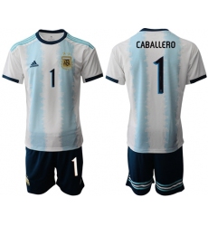 Argentina #1 Caballero Home Soccer Country Jersey