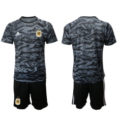 Argentina Blank Black Goalkeeper Soccer Country Jersey