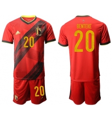 Belgium #20 Benteke Red Home Soccer Country Jersey
